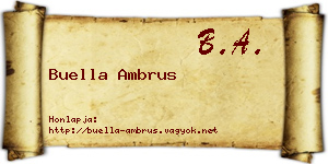 Buella Ambrus névjegykártya